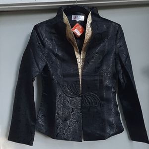 NWT 100% Chinese silk baroque fitted coat
